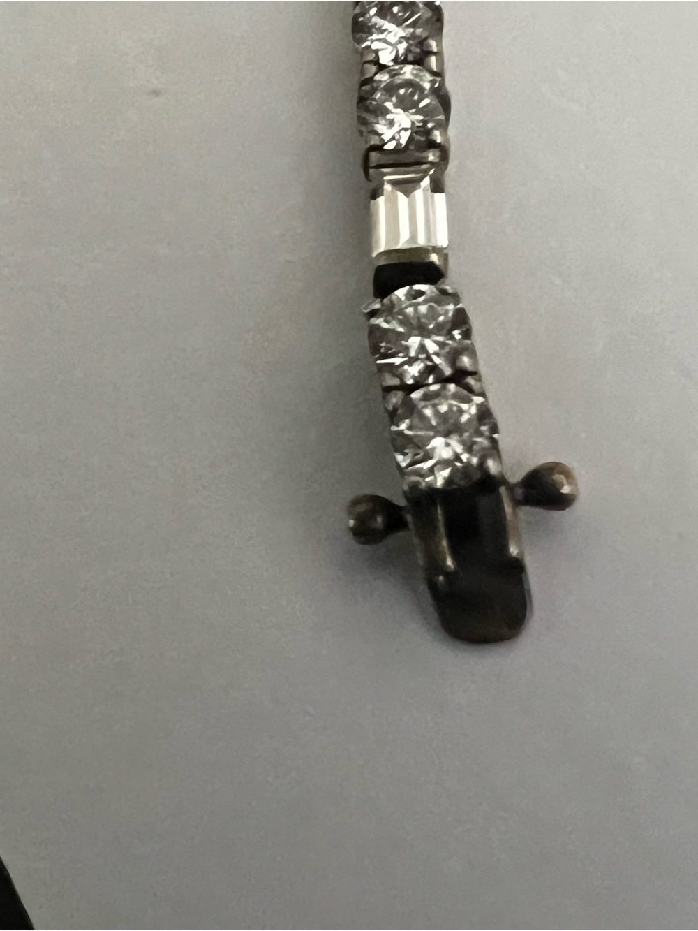 Sterling and CZ  Line Bracelet - Sparkling White Stones vintage. - Picture 7 of 14